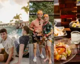 A gay couple enjoys a vacation in Tulum, Mexico, with poolside relaxation, zip-lining adventures, and delicious food.